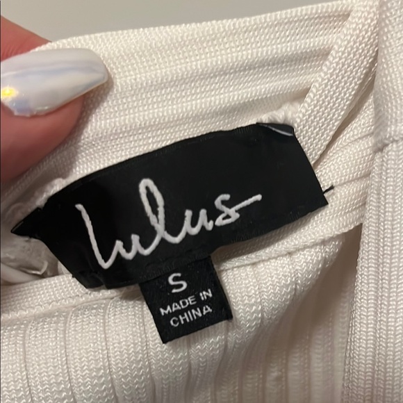 White Ribbed Two-Piece Set - Picture 2 of 6